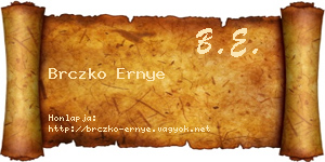 Brczko Ernye névjegykártya